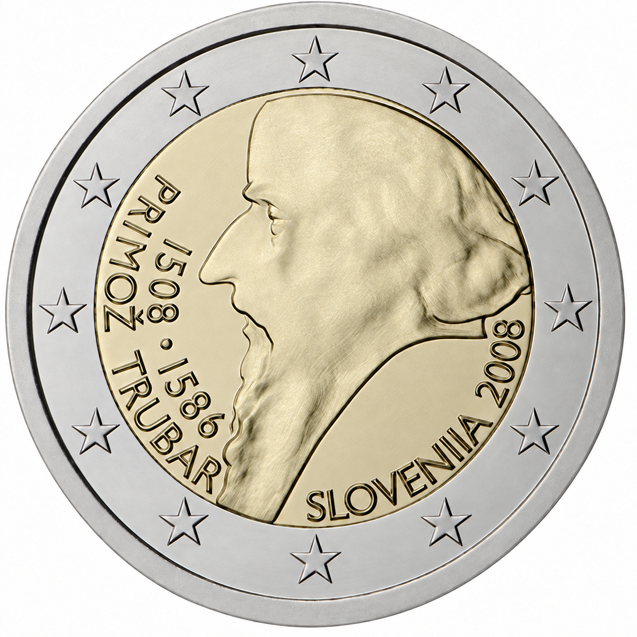 2 Euros Primož Trubar (Uncoloured)
